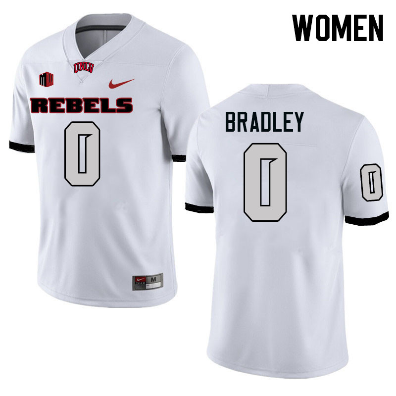 Women #0 Jaden Bradley UNLV Rebels College Football Jerseys Stitched-White